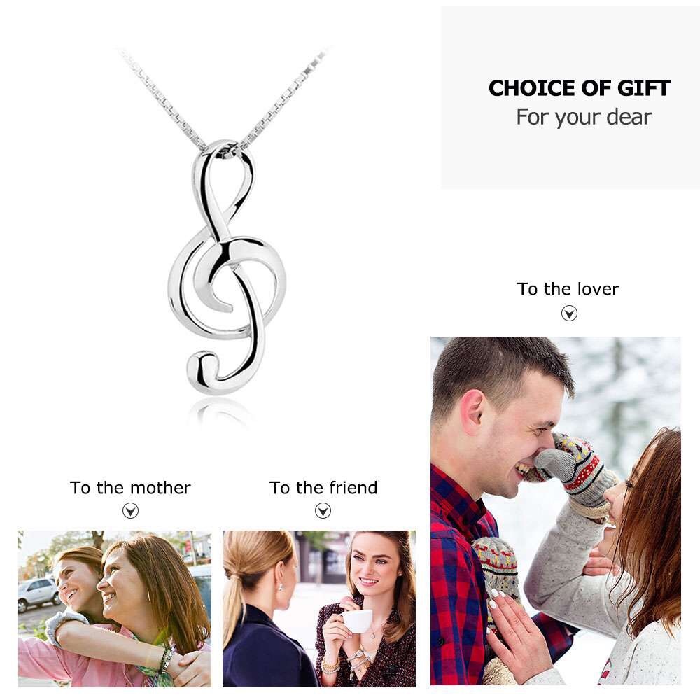A New Sterling Silver Musical Note Necklace - Picture 3 of 4